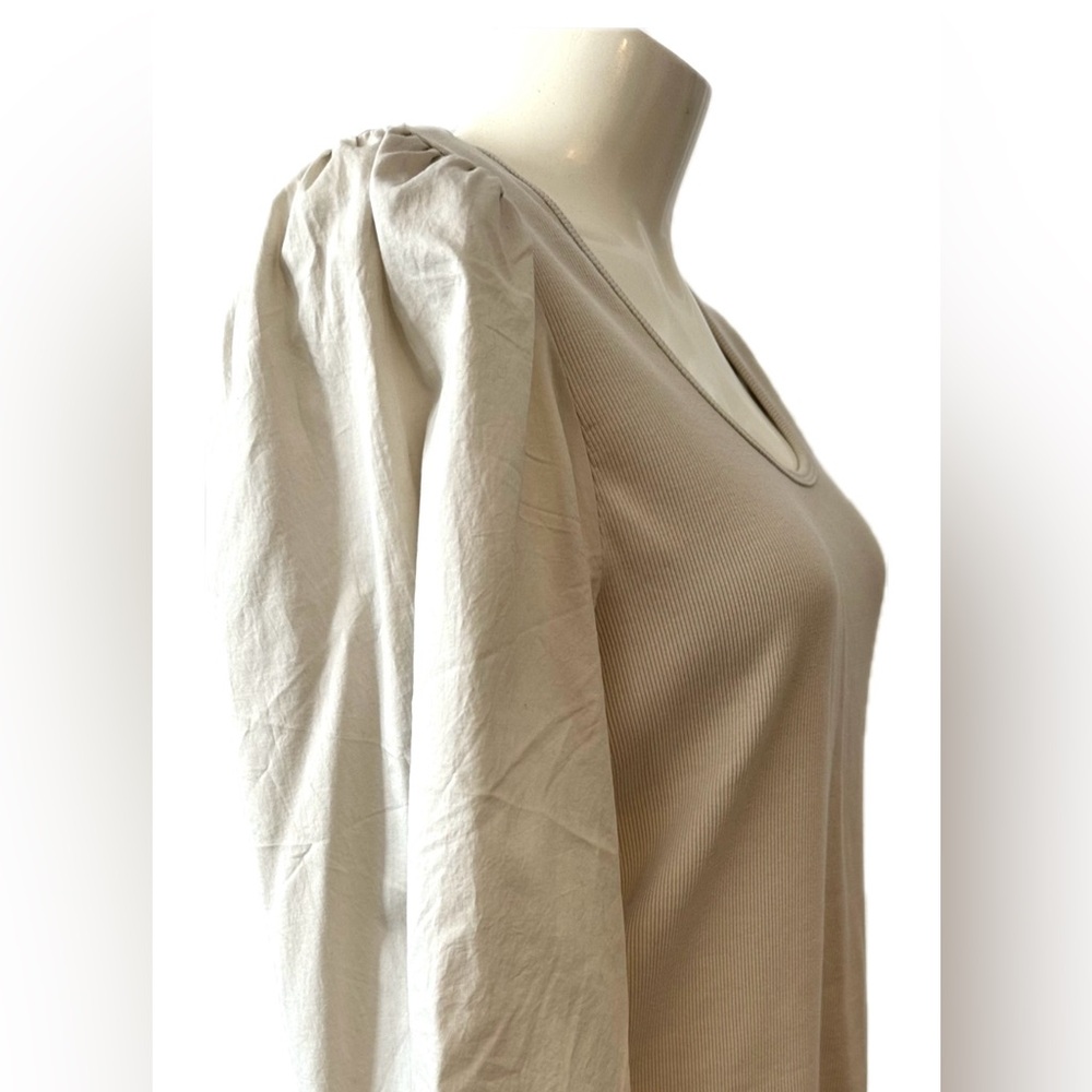 Puff Sleeve Women’s Top Beige/Cream